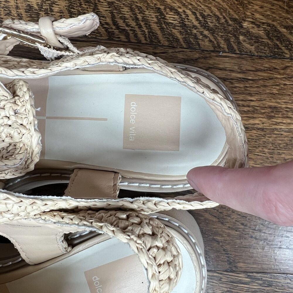 Dolce Vita Lasly Raffia Fisherman Sandals in Natural Knit Women's Size 9 - Picture 5 of 13